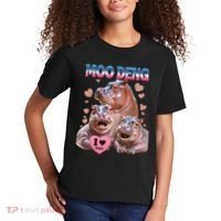 Moo Deng I Love You Hippo Kids T-Shirt thumb 2