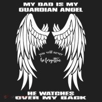 My Dad Is My Guardian Angel - Text on Back Tumbler thumb 3