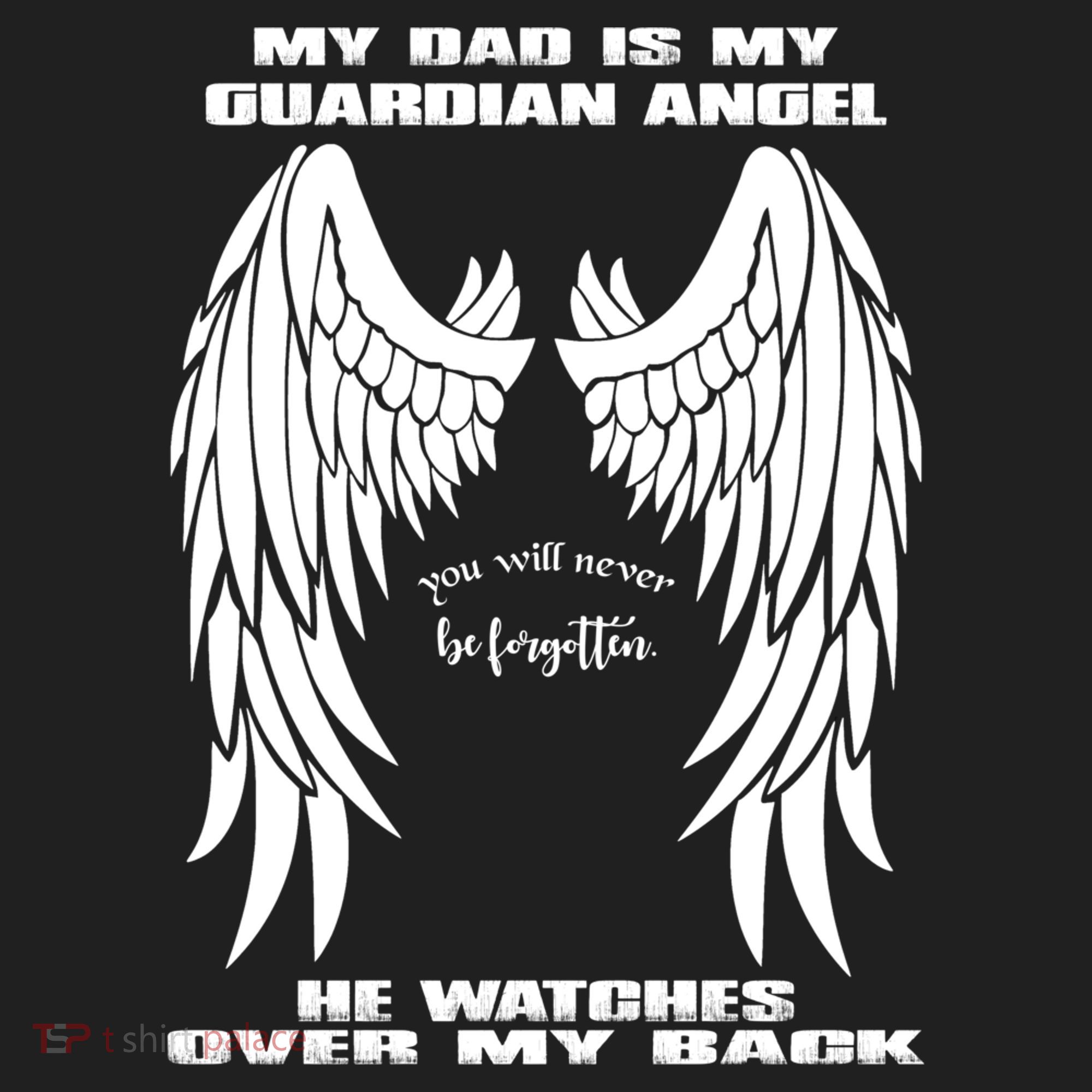 My Dad Is My Guardian Angel - Text on Back Tumbler