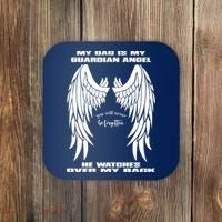 My Dad Is My Guardian Angel - Text on Back Coaster thumb 0