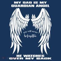 My Dad Is My Guardian Angel - Text on Back Coaster thumb 2