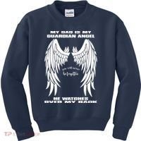 My Dad Is My Guardian Angel - Text on Back Kids Sweatshirt thumb 0