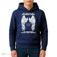 My Dad Is My Guardian Angel - Text on Back Kids Hoodie thumb 4