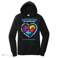 Mom Dad I Wear Blue Daughter Autism Awareness Puzzle Piece Great Gift Women's Hoodie thumb 0