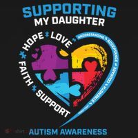 Mom Dad I Wear Blue Daughter Autism Awareness Puzzle Piece Great Gift Women's Hoodie thumb 2