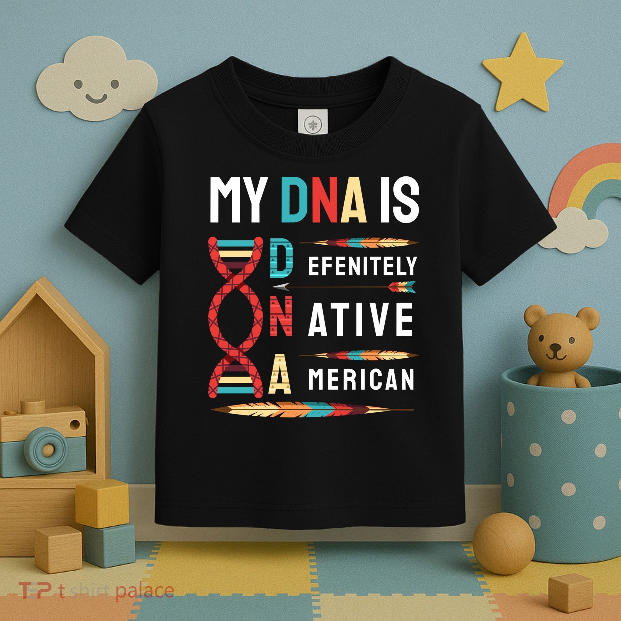 My Dna Is Defenitely Native American Funny Indian Lover Gift Toddler T-Shirt