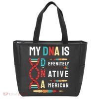 My Dna Is Defenitely Native American Funny Indian Lover Gift Tote Bag thumb 0