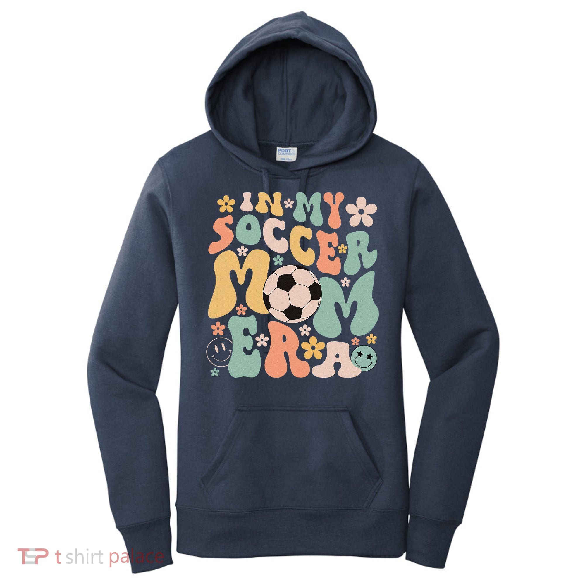 Mothers Day In My Soccer Mom Era Groovy Soccer Mom Life Women's Hoodie