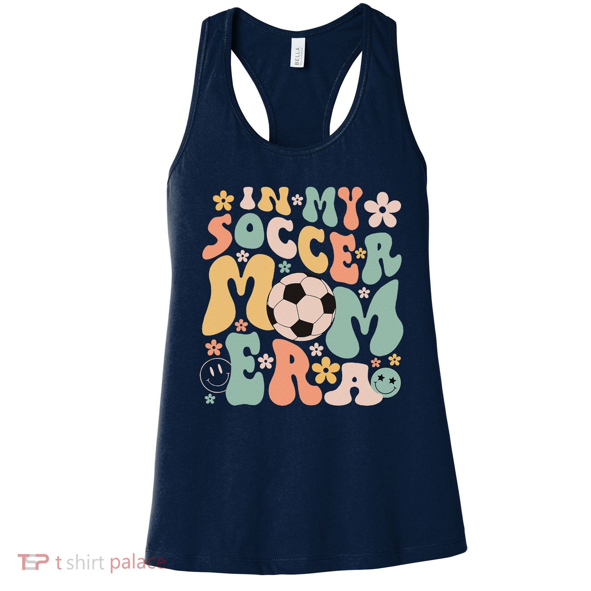 Mothers Day In My Soccer Mom Era Groovy Soccer Mom Life Women's Tank Top