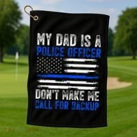 My Dad Is A Police Officer Golf Towel thumb 1