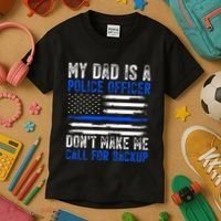 My Dad Is A Police Officer Kids T-Shirt thumb 3
