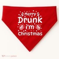 Merry Drunk I'm Christmas Funny Holiday USA-Made Doggie Bandana thumb 0