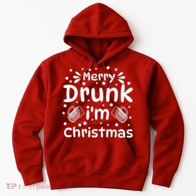 Merry Drunk I'm Christmas Funny Holiday Hoodie