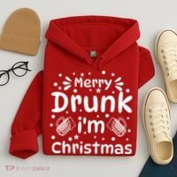 Merry Drunk I'm Christmas Funny Holiday Hoodie thumb 4