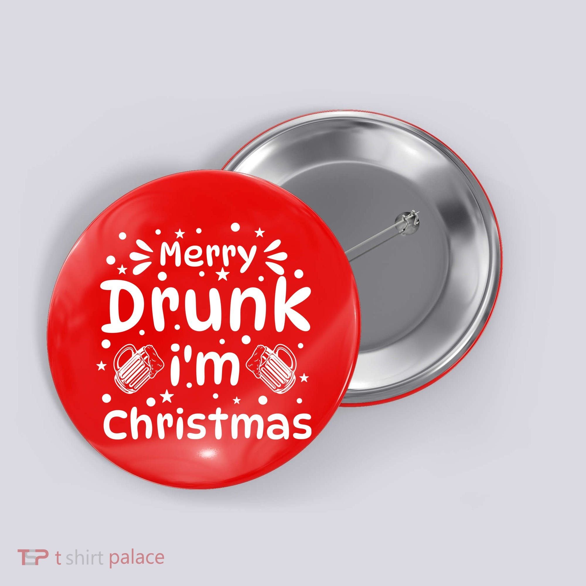 Merry Drunk I'm Christmas Funny Holiday Button