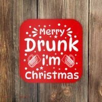 Merry Drunk I'm Christmas Funny Holiday Coaster thumb 0