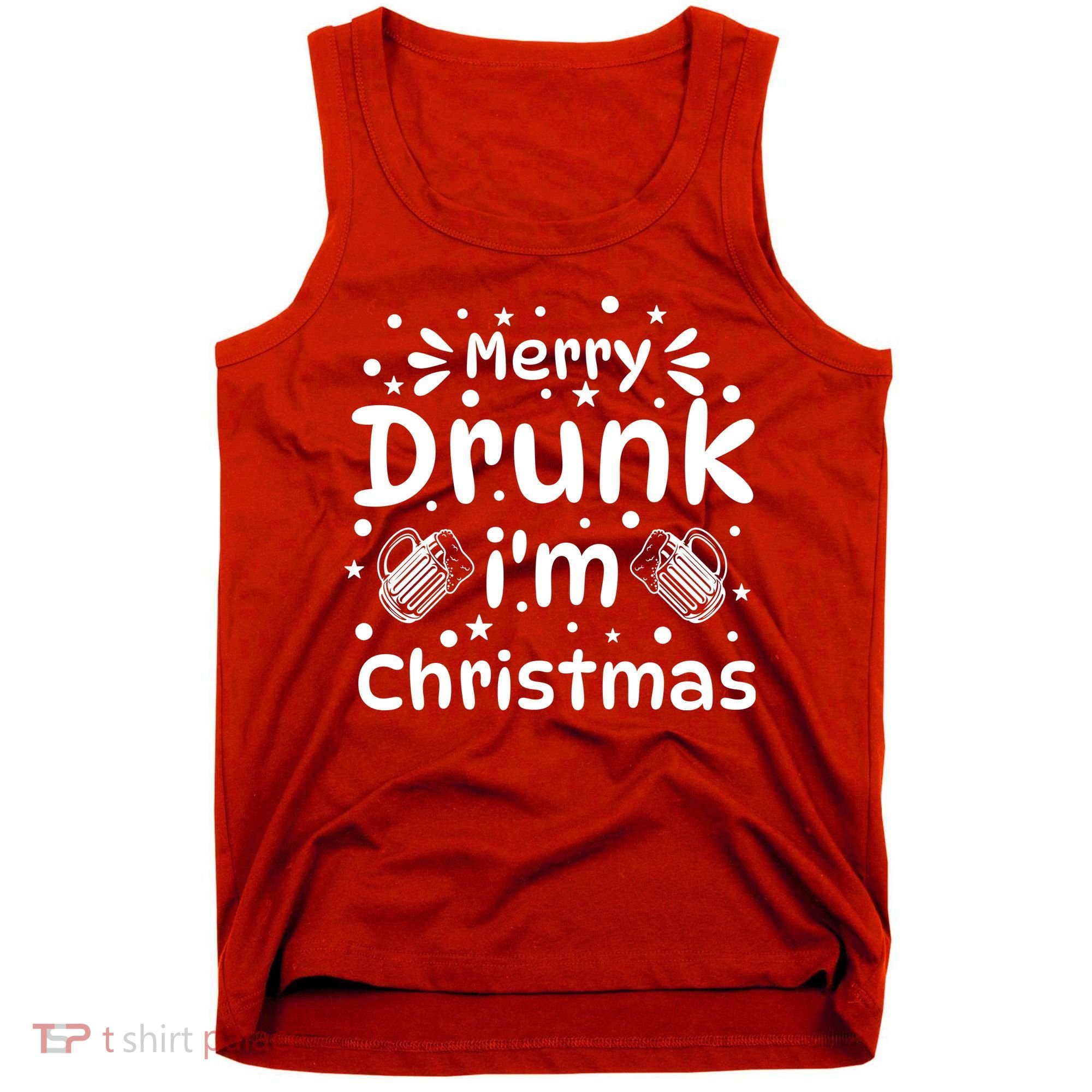 Merry Drunk I'm Christmas Funny Holiday Tank Top