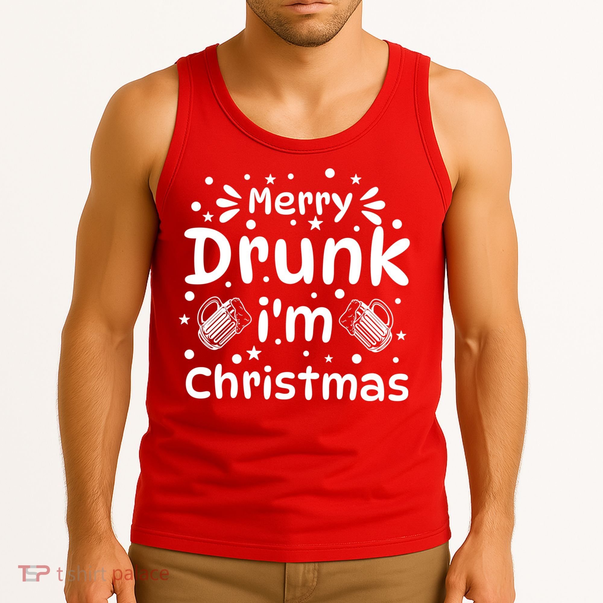Merry Drunk I'm Christmas Funny Holiday Tank Top