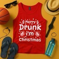 Merry Drunk I'm Christmas Funny Holiday Tank Top thumb 4