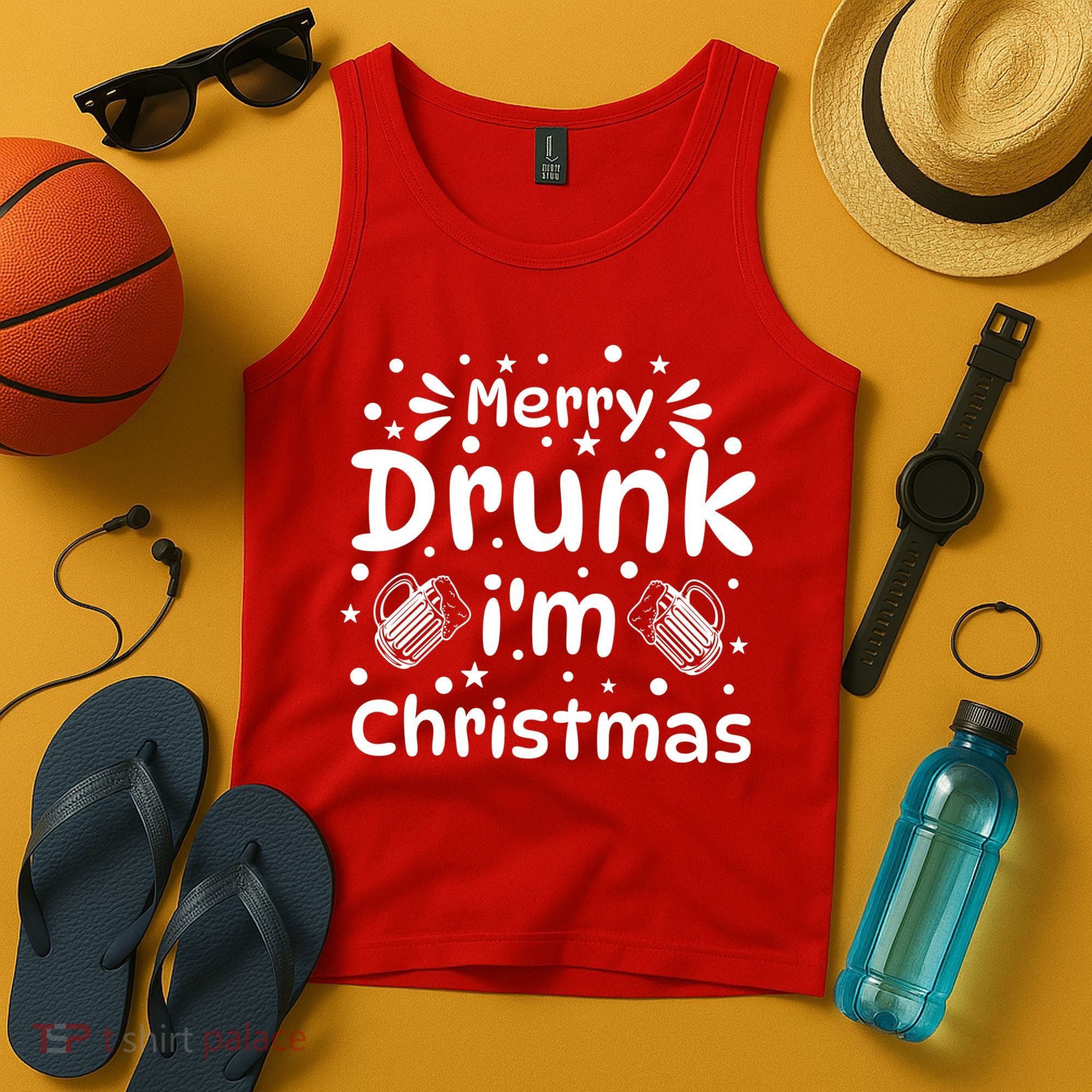 Merry Drunk I'm Christmas Funny Holiday Tank Top