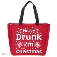 Merry Drunk I'm Christmas Funny Holiday Tote Bag thumb 0