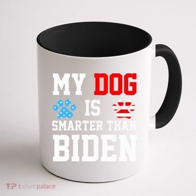 My Dog Is Smarter Than Biden Coffee Mug back