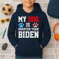 My Dog Is Smarter Than Biden Kids Hoodie thumb 2