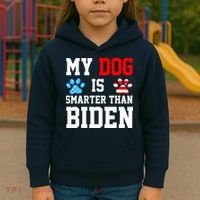 My Dog Is Smarter Than Biden Kids Hoodie thumb 3