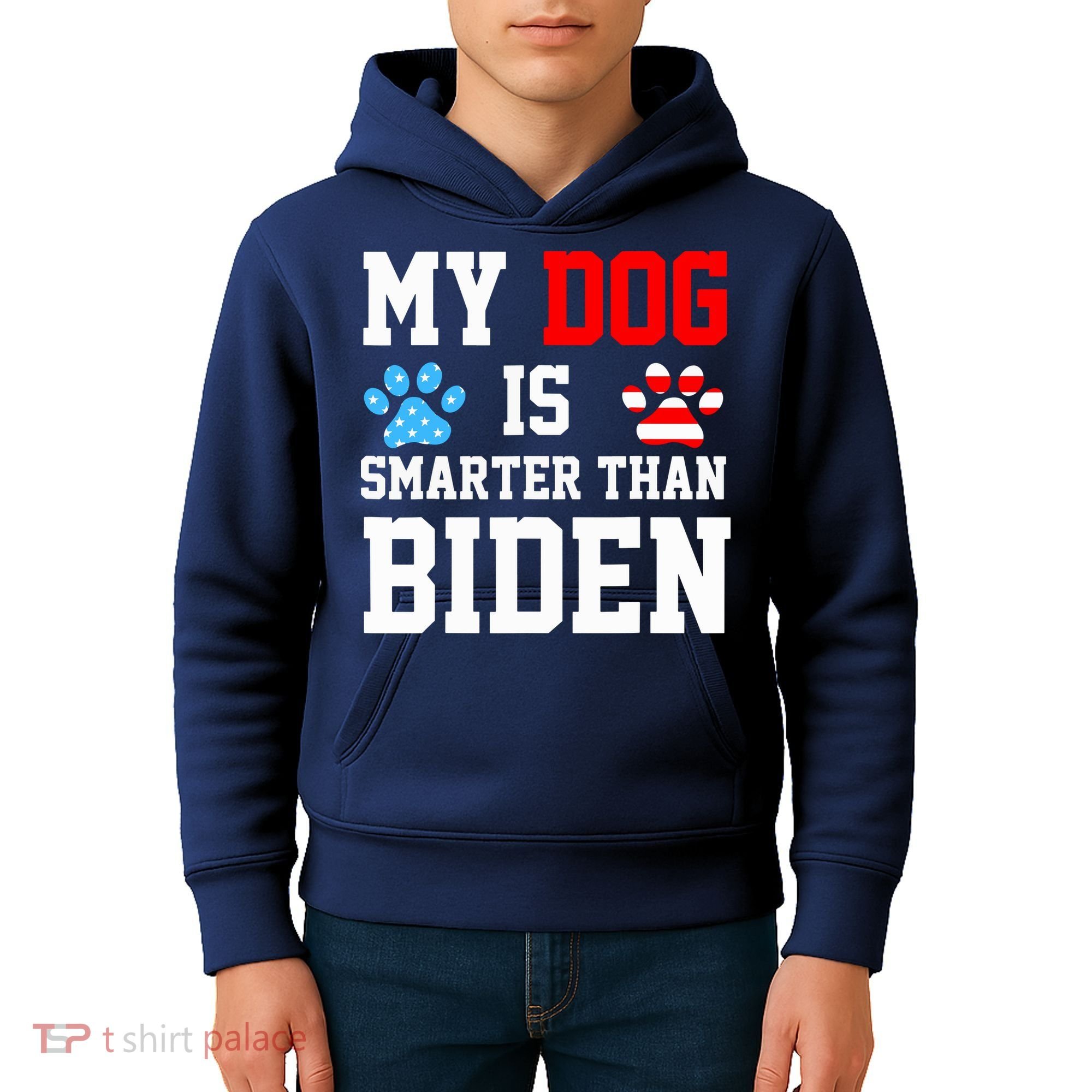 My Dog Is Smarter Than Biden Kids Hoodie