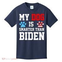 My Dog Is Smarter Than Biden Kids T-Shirt thumb 0