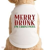 Merry Drunk Im Christmas Funny Holiday Doggie Tank thumb 0