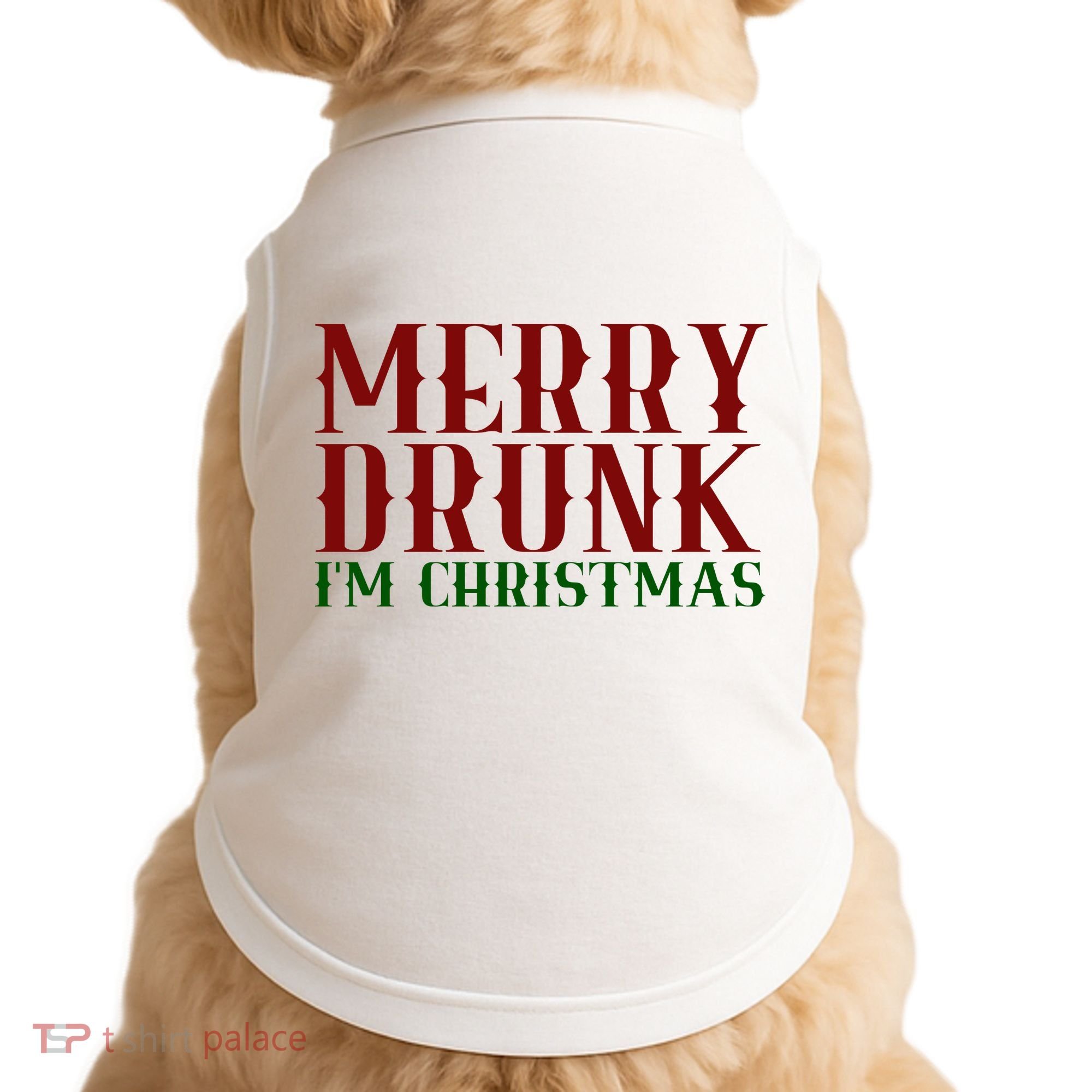 Merry Drunk Im Christmas Funny Holiday Doggie Tank