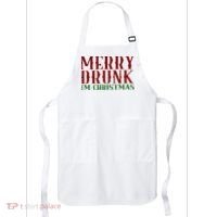 Merry Drunk Im Christmas Funny Holiday Apron thumb 0