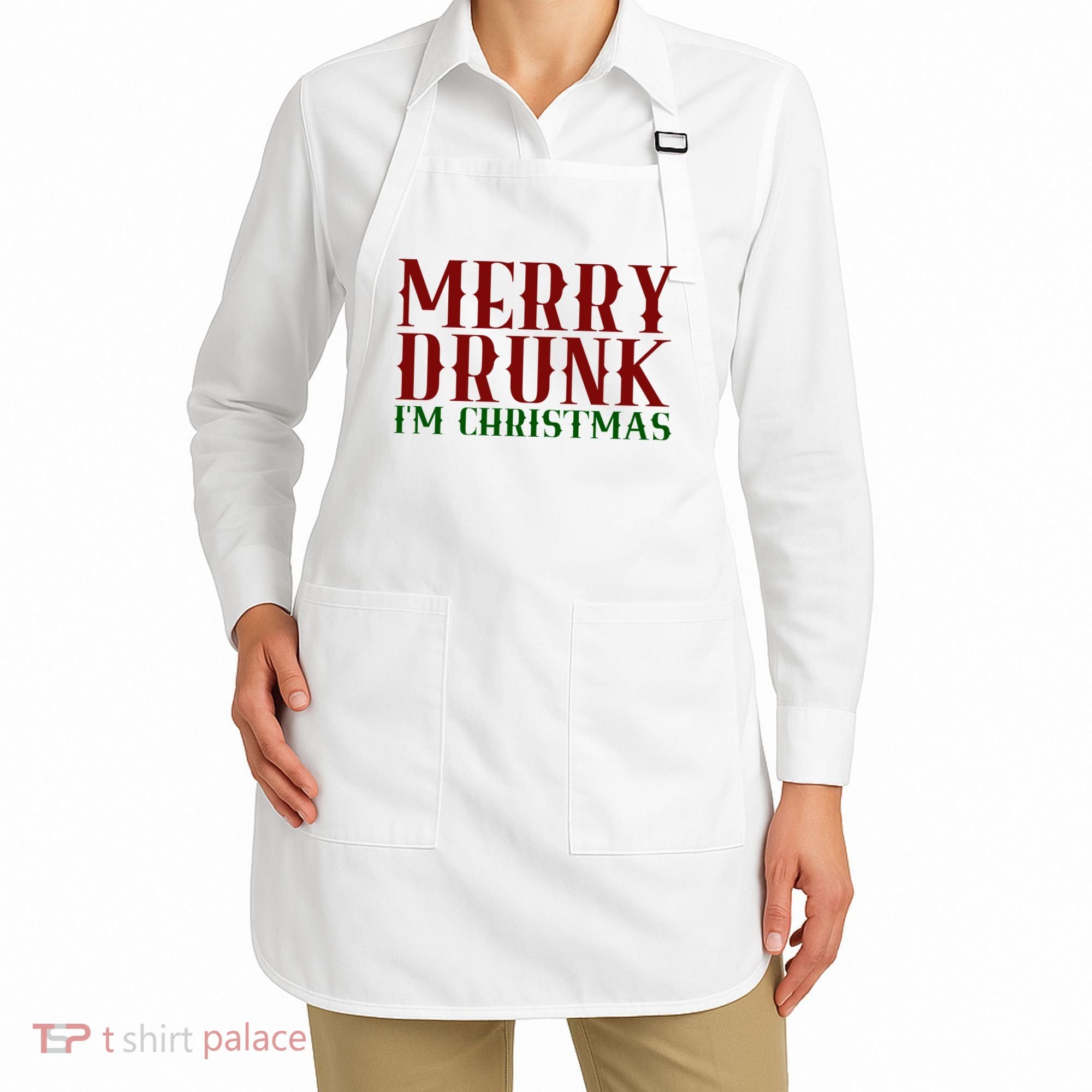 Merry Drunk Im Christmas Funny Holiday Apron