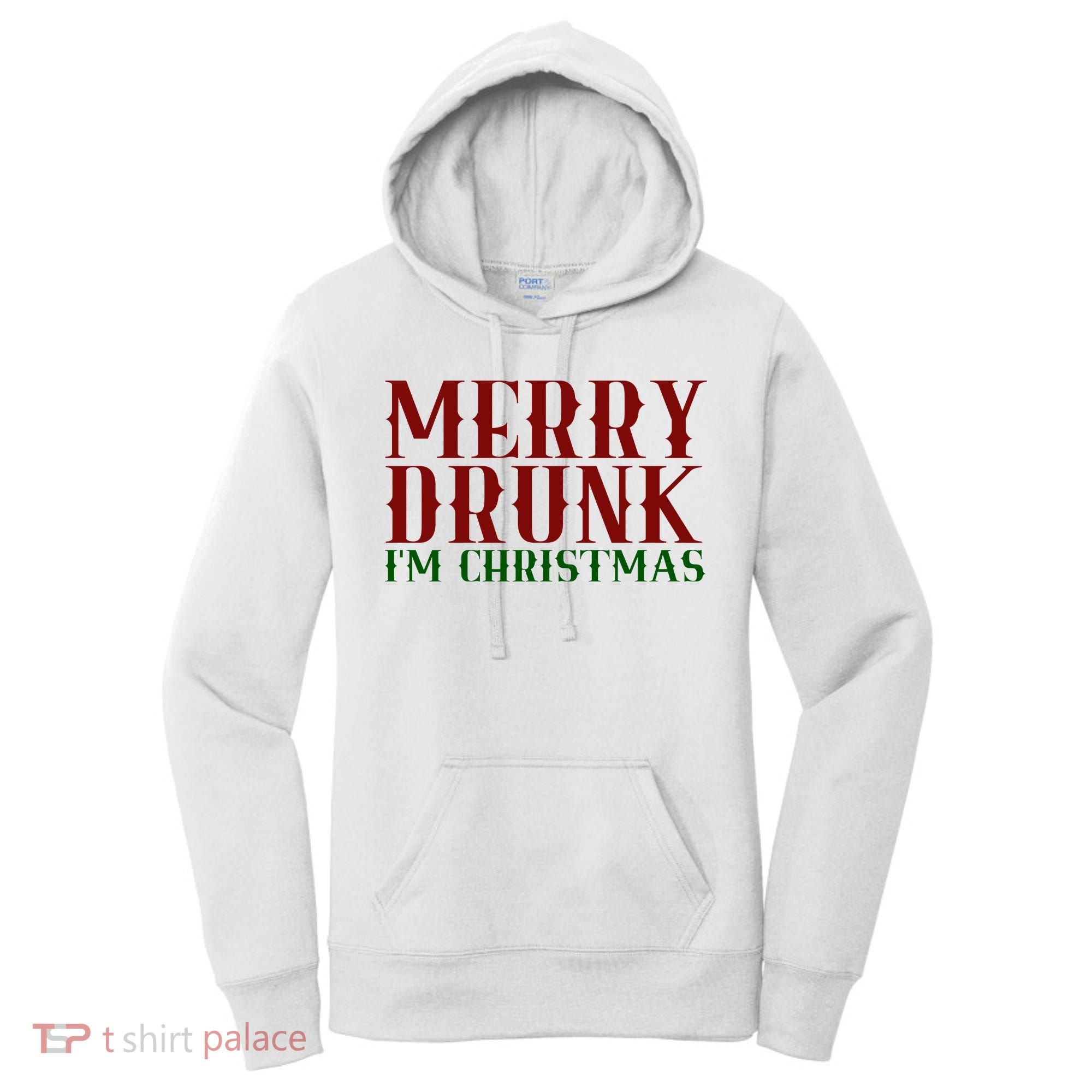Merry Drunk Im Christmas Funny Holiday Women's Hoodie