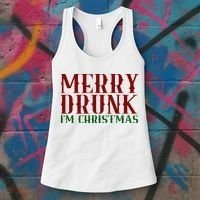 Merry Drunk Im Christmas Funny Holiday Women's Tank Top thumb 3