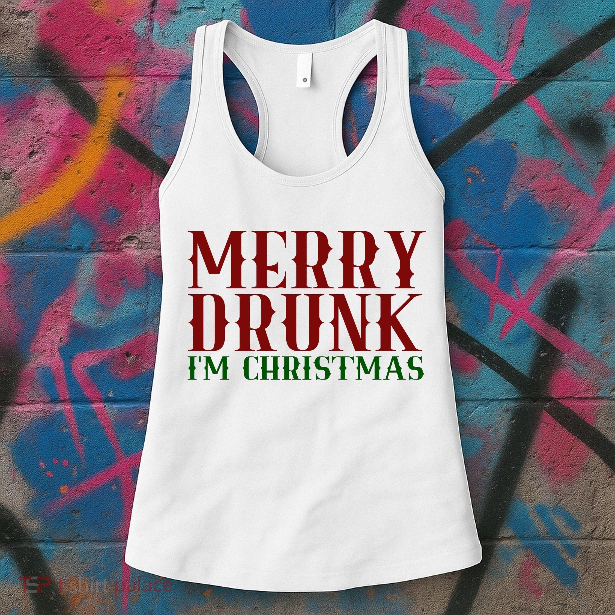 Merry Drunk Im Christmas Funny Holiday Women's Tank Top