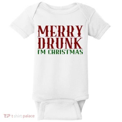 Merry Drunk Im Christmas Funny Holiday Baby Bodysuit