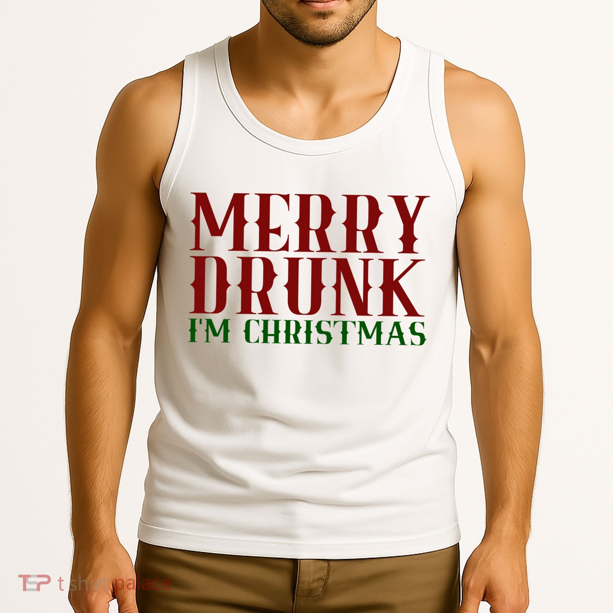 Merry Drunk Im Christmas Funny Holiday Tank Top