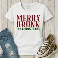 Merry Drunk Im Christmas Funny Holiday Women's T-Shirt thumb 3