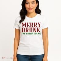 Merry Drunk Im Christmas Funny Holiday Women's T-Shirt thumb 4