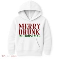 Merry Drunk Im Christmas Funny Holiday Kids Hoodie thumb 0