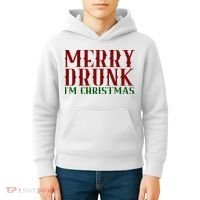 Merry Drunk Im Christmas Funny Holiday Kids Hoodie thumb 4