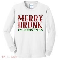 Merry Drunk Im Christmas Funny Holiday Kids Long Sleeve Shirt thumb 0