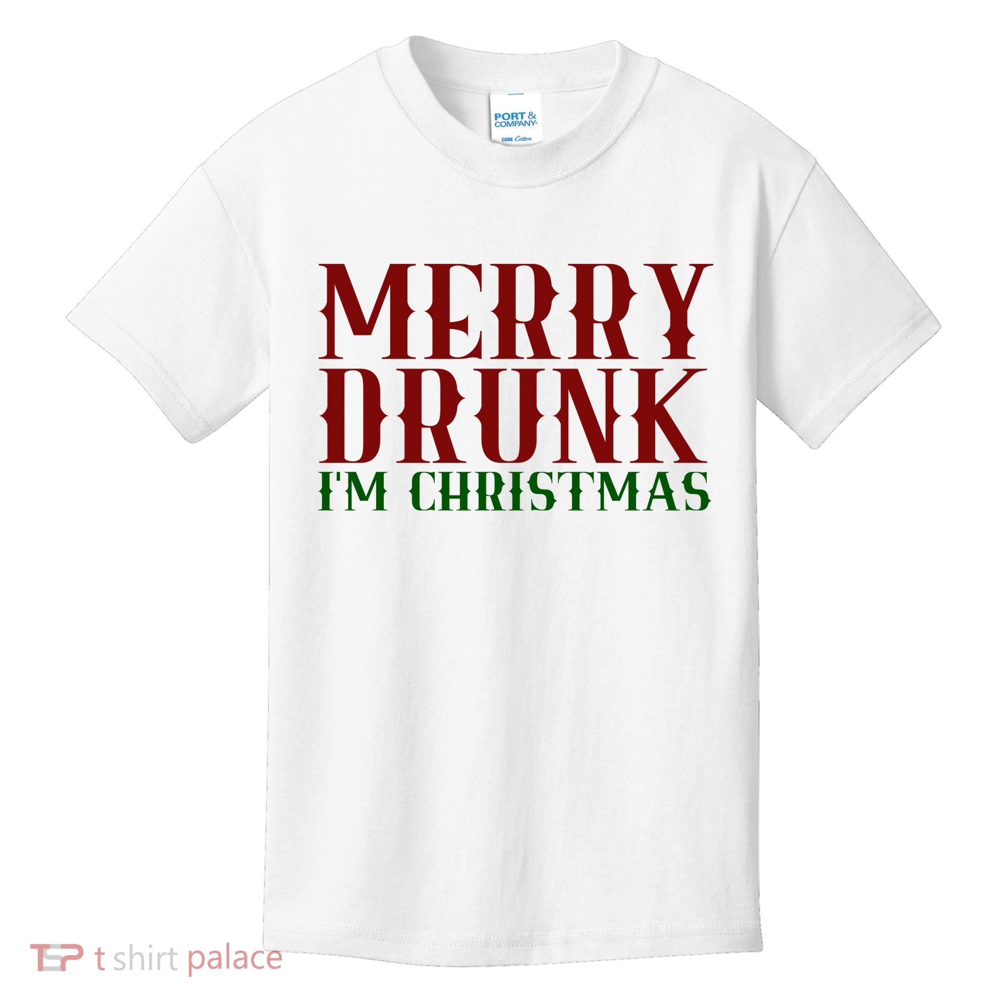 Merry Drunk Im Christmas Funny Holiday Kids T-Shirt