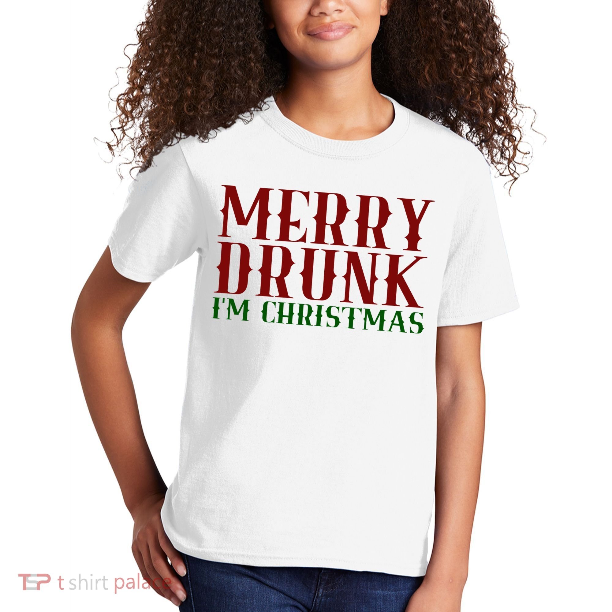 Merry Drunk Im Christmas Funny Holiday Kids T-Shirt