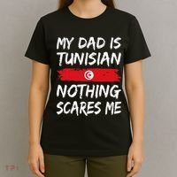 My Dad Is Tunisian Nothing Scares Me Tunisia Flag T-Shirt thumb 4