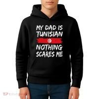 My Dad Is Tunisian Nothing Scares Me Tunisia Flag Kids Hoodie thumb 4
