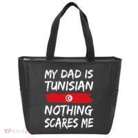 My Dad Is Tunisian Nothing Scares Me Tunisia Flag Tote Bag thumb 0