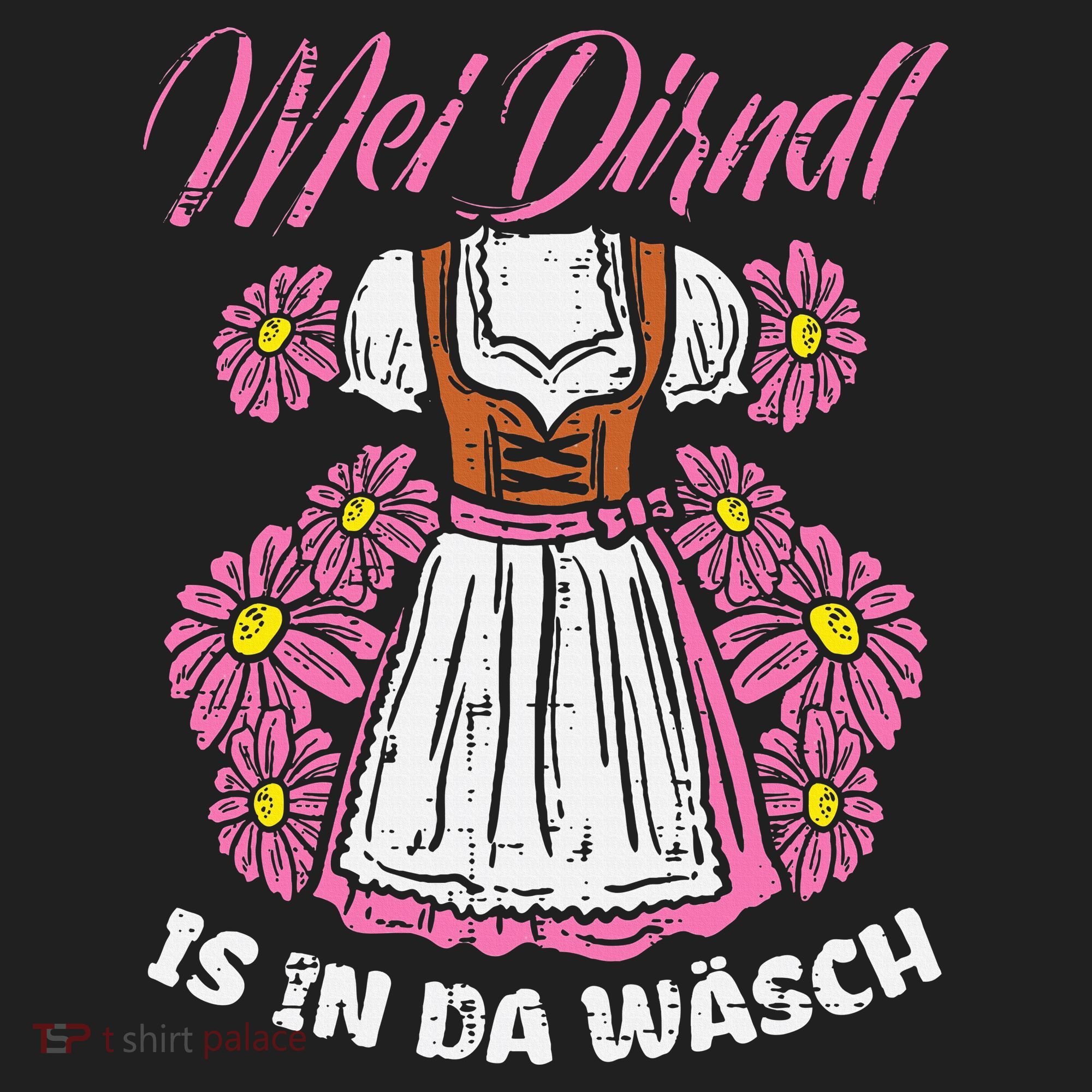 Mei Dirndl In Da Wasch Oktoberfest Funny German Golf Towel